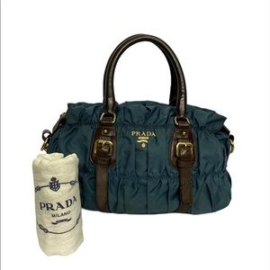 Authentic Prada Green Nylon Tesutto Gauffre Bag